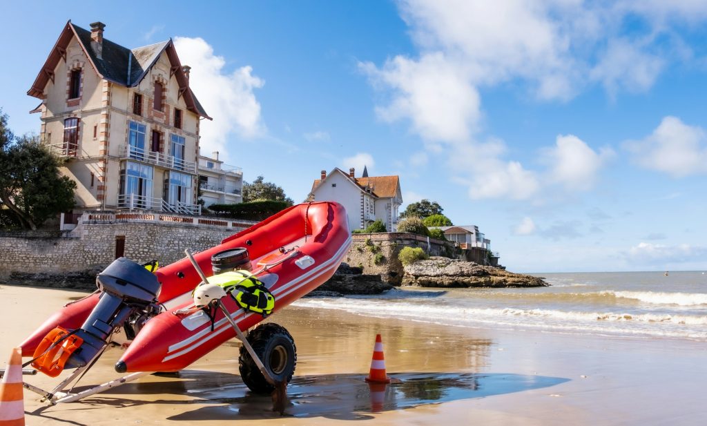 Boat on sea beach